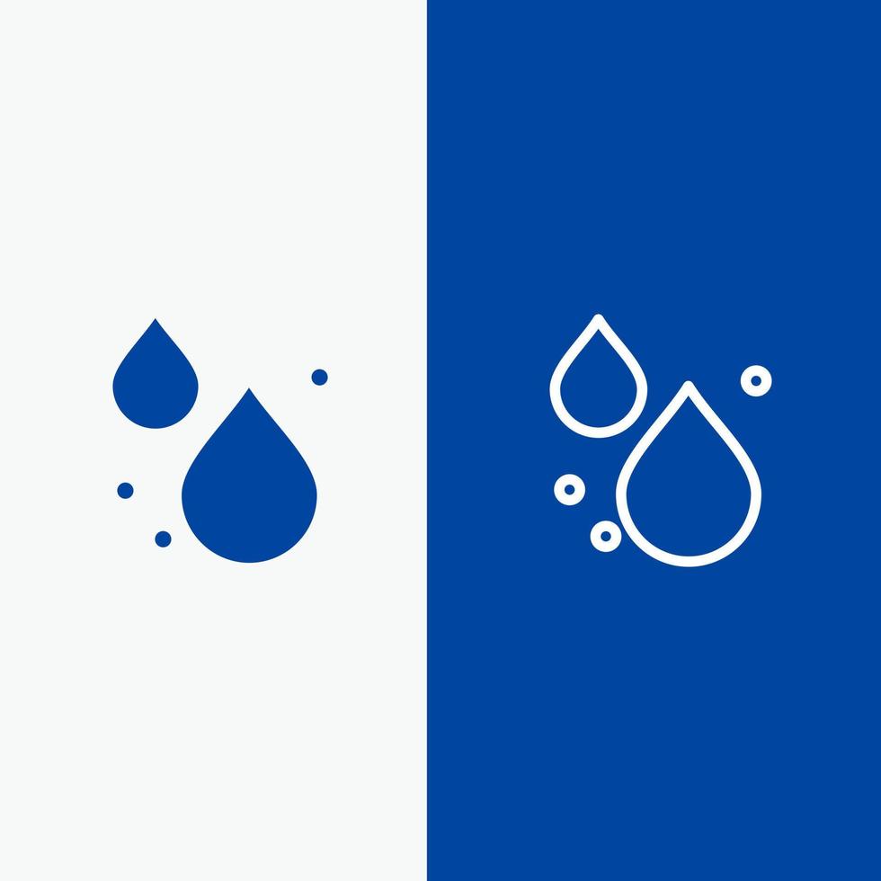 water laten vallen voorjaar lijn en glyph solide icoon blauw banier lijn en glyph solide icoon blauw banier vector