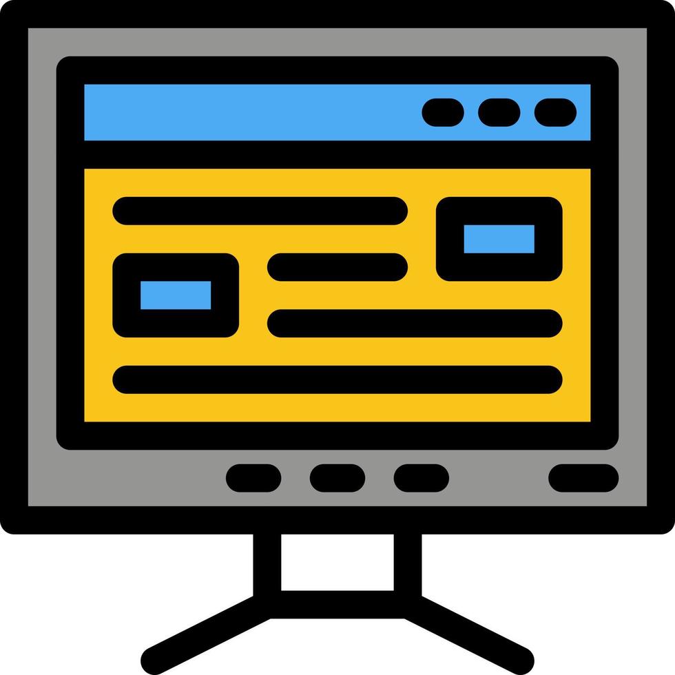 computer online studie onderwijs vlak kleur icoon vector icoon banier sjabloon