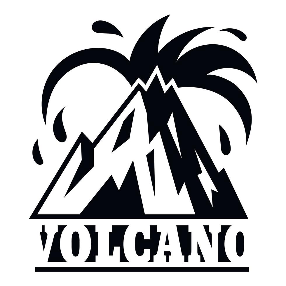 eiland vulkaan logo, gemakkelijk stijl vector