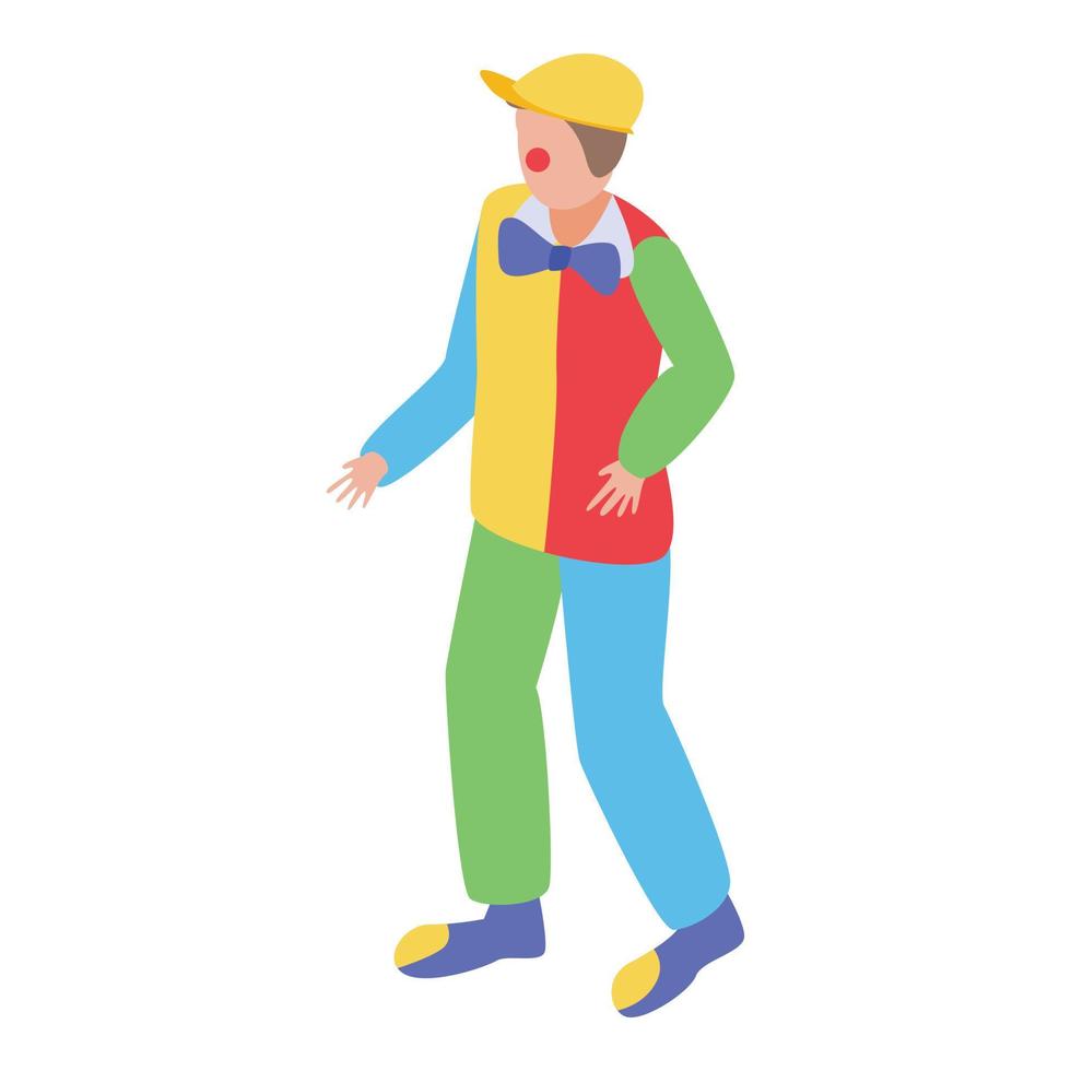 kleurrijk clown icoon, isometrische stijl vector