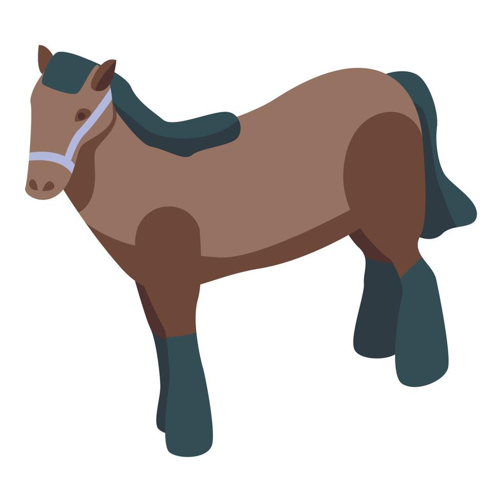 jockey paard icoon, isometrische stijl vector