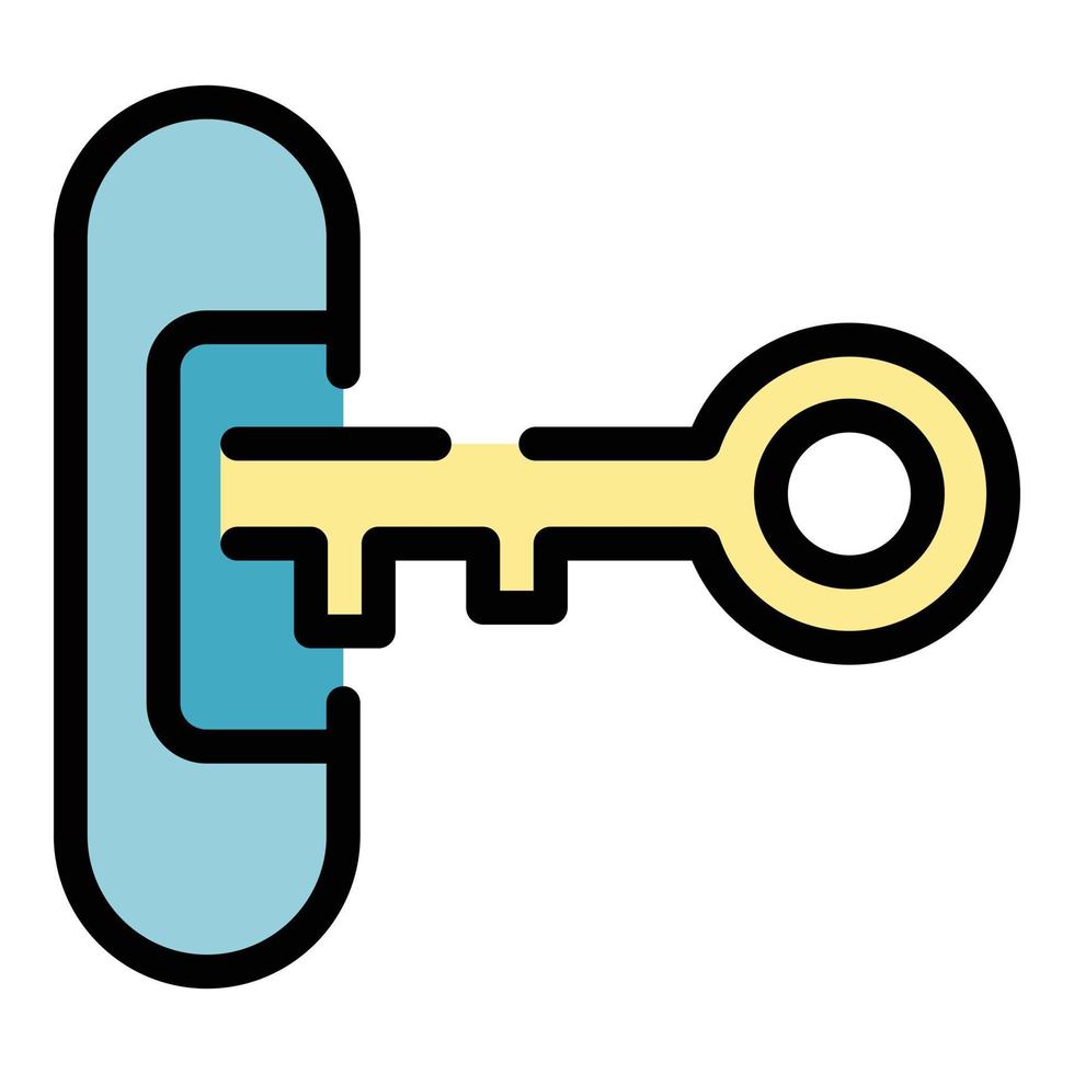 wachtwoord sleutel icoon kleur schets vector