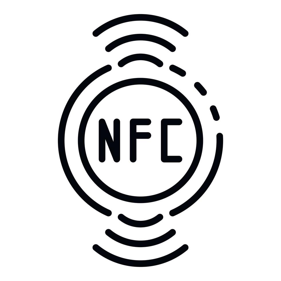 nfc spaander icoon, schets stijl vector