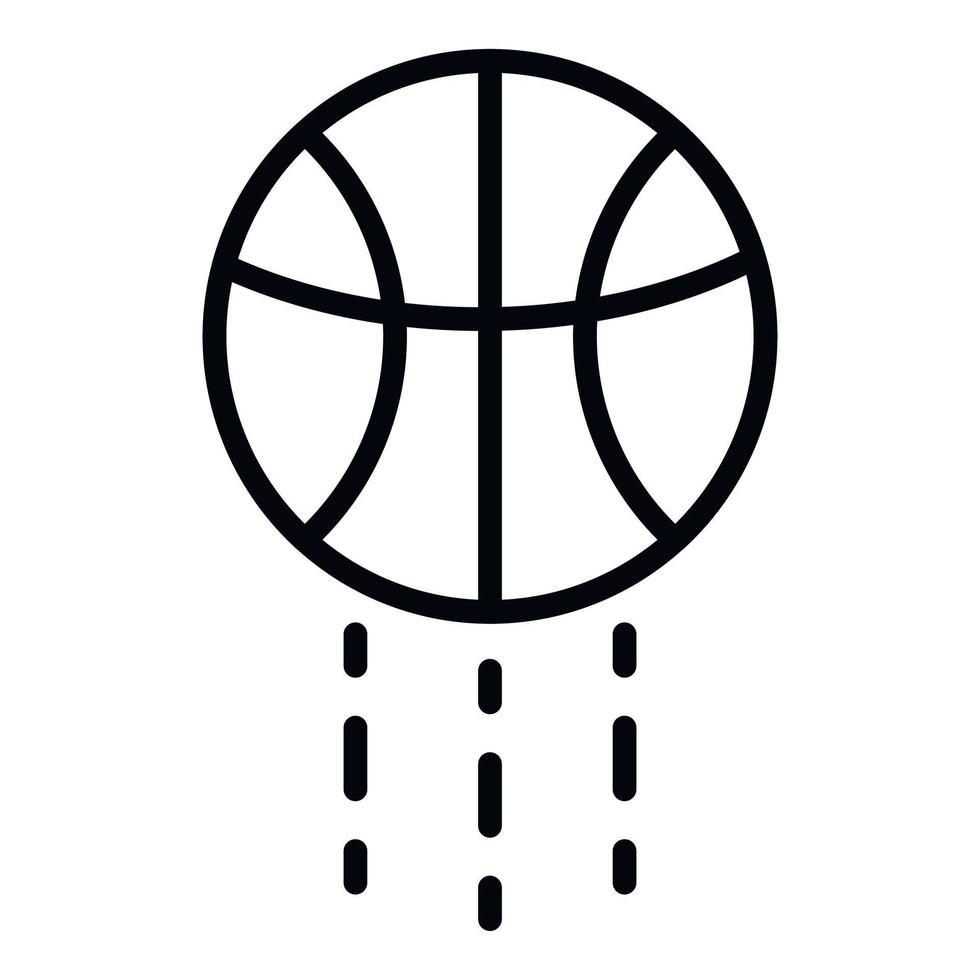 basketbal bal springen icoon, schets stijl vector