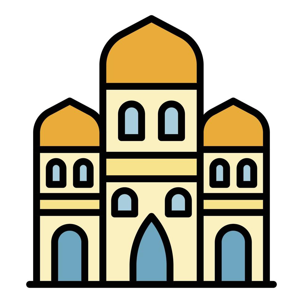 drie Arabisch torens icoon kleur schets vector