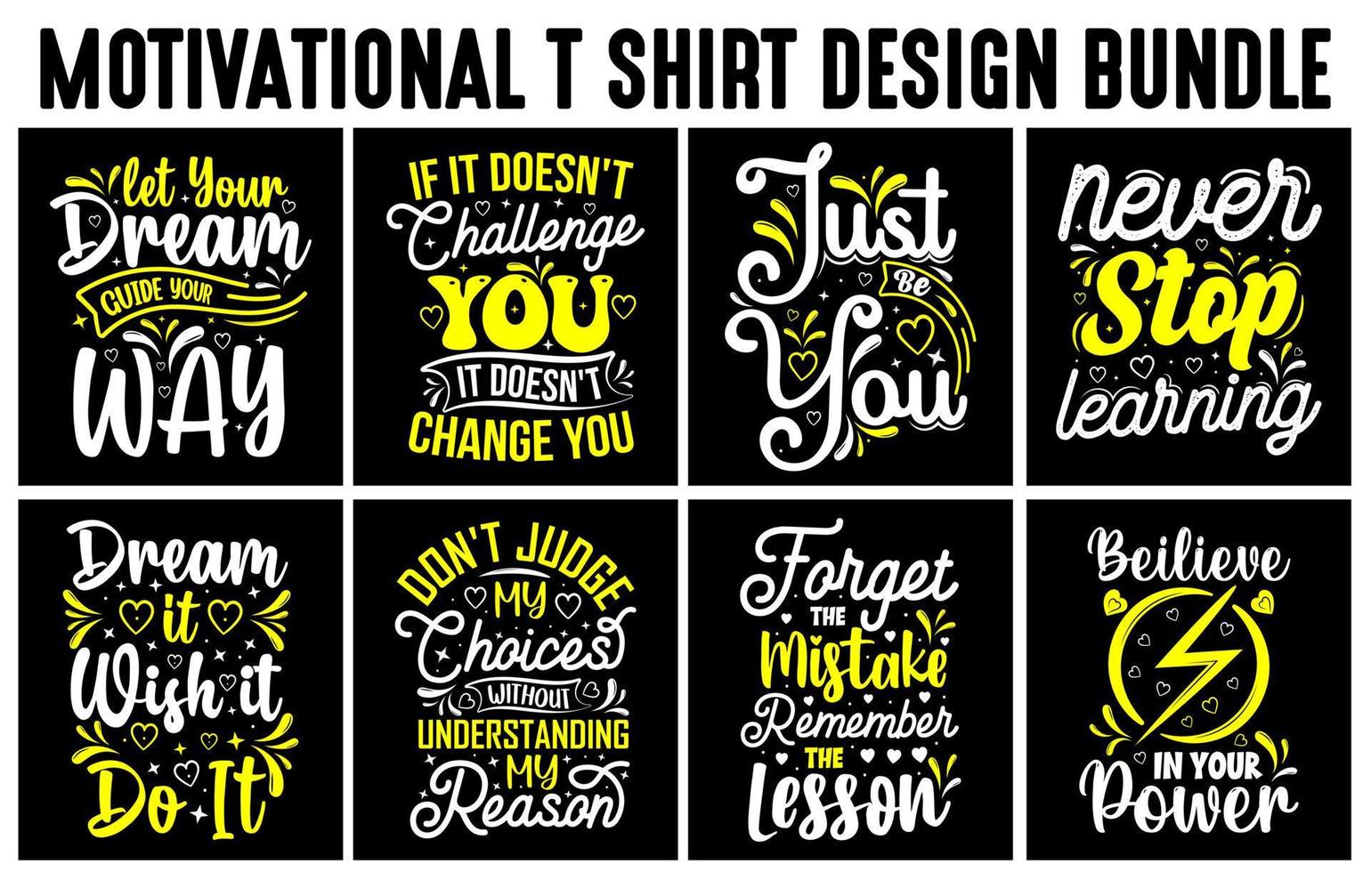 belettering t-shirt ontwerp bundel, motiverende gezegde t-shirt ontwerp set, typografie t-shirt ontwerp bundel vector