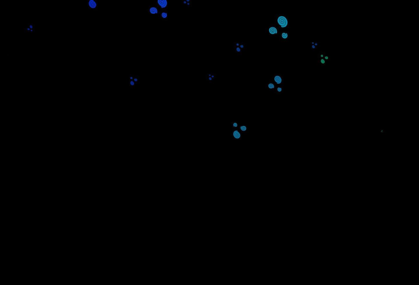 donkerblauw, groen vectorpatroon met gebogen linten. vector