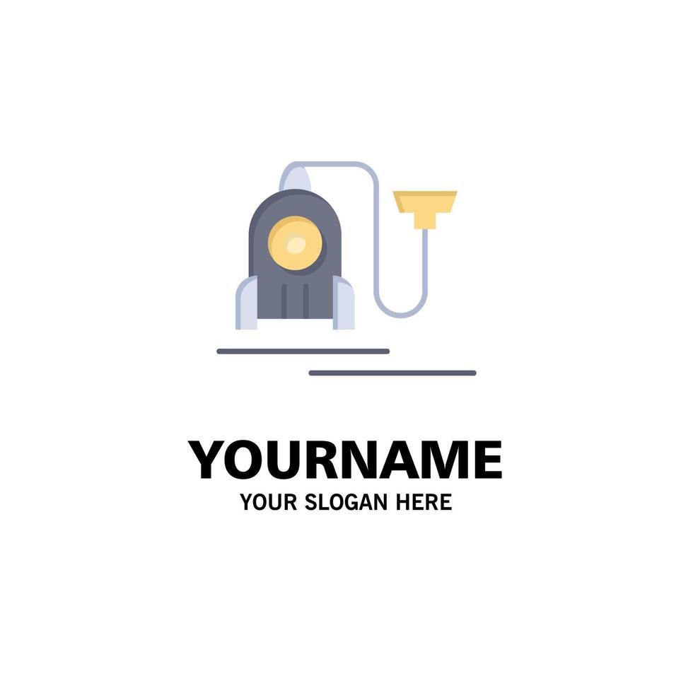 vacuüm machine hotel kabel bedrijf logo sjabloon vlak kleur vector