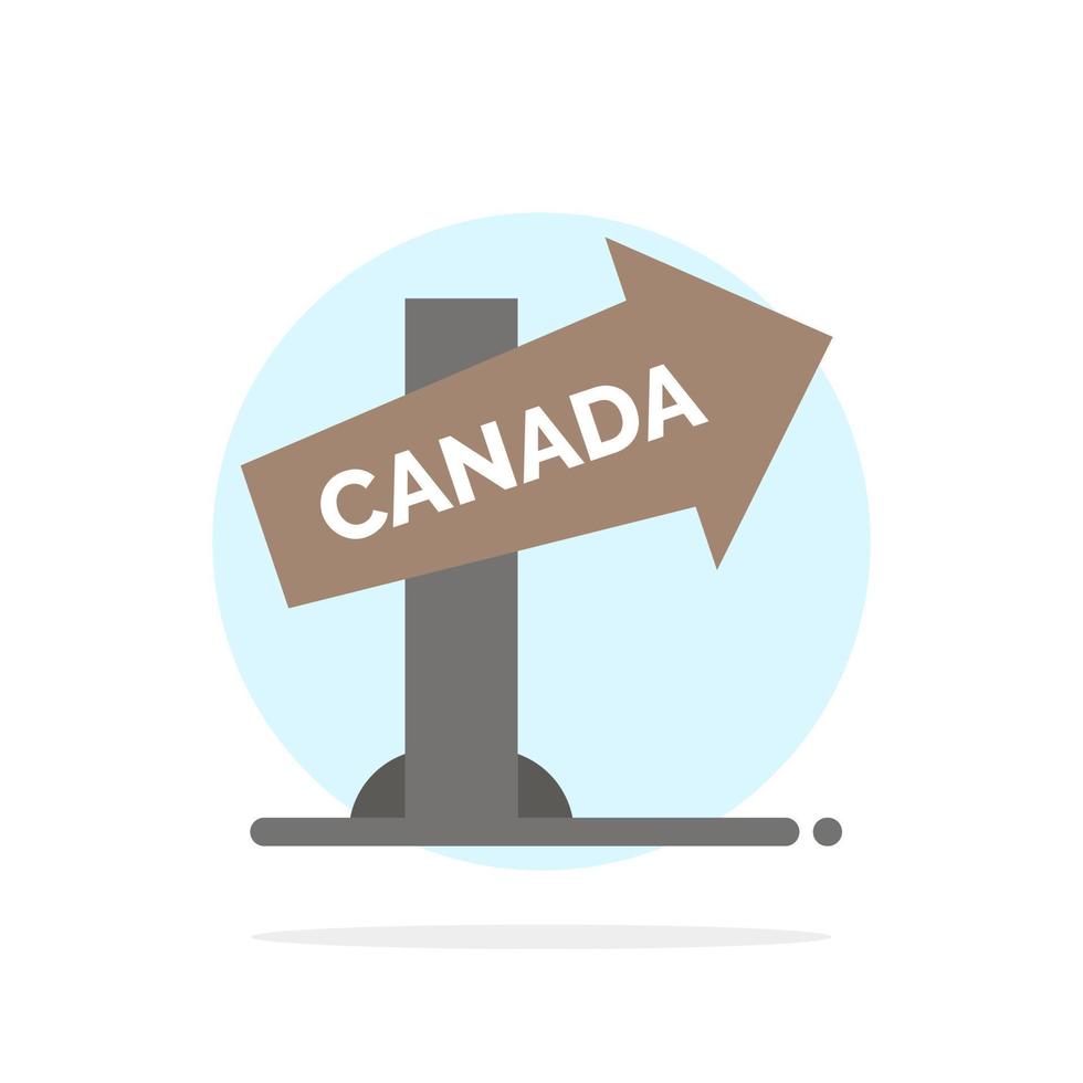Canada richting plaats teken abstract cirkel achtergrond vlak kleur icoon vector
