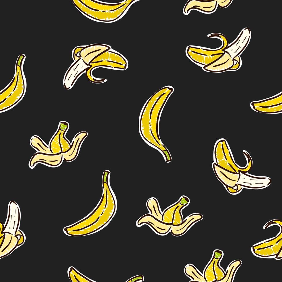 banaan hand- tekening naadloos patroon vector