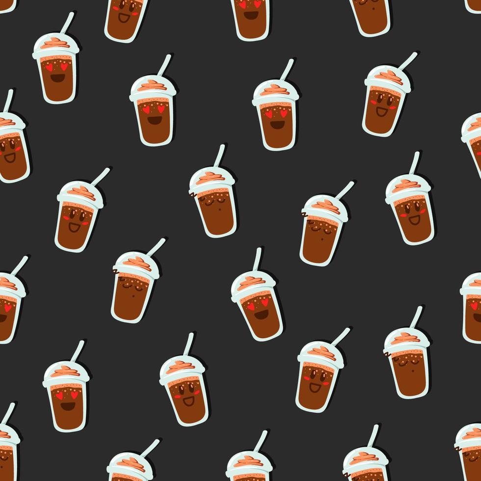 chocola kop drinken emoji smiley naadloos patroon vector