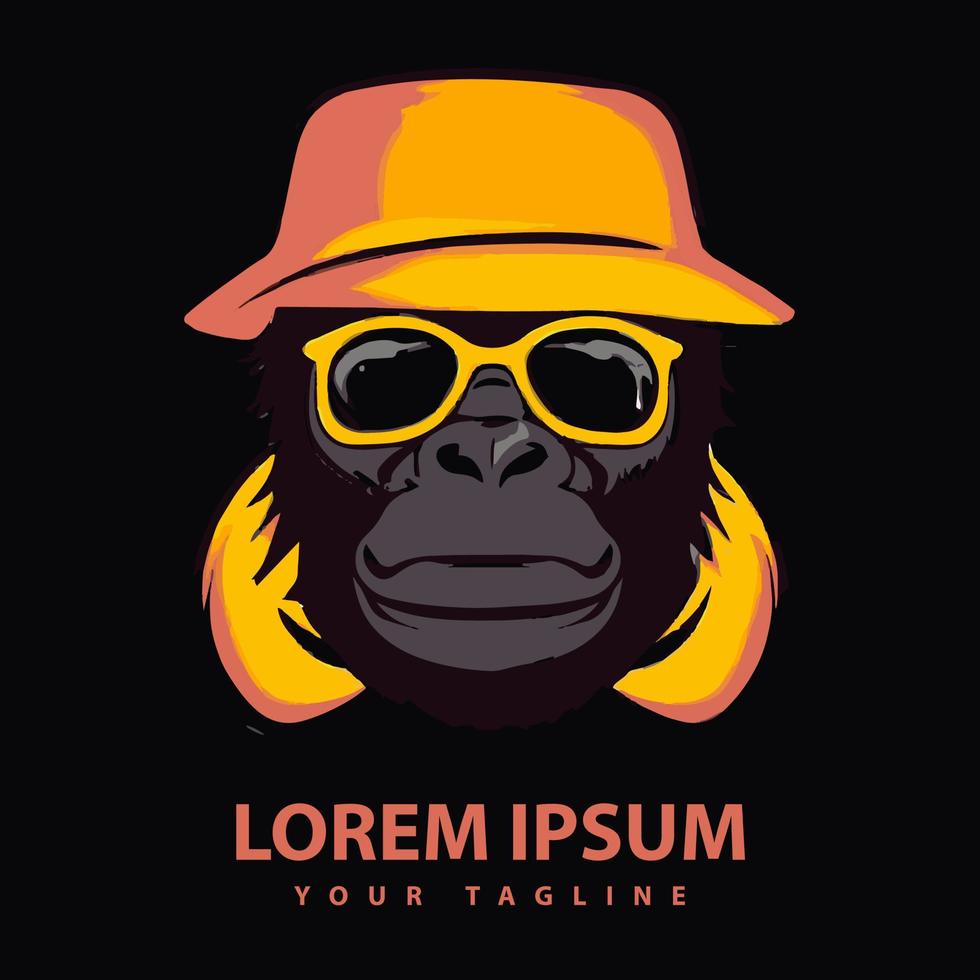 geweldig koel gorilla logo ontwerp. vector