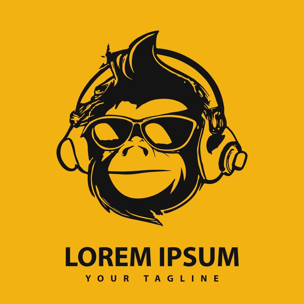 geweldig koel gorilla logo ontwerp. vector illustratie.