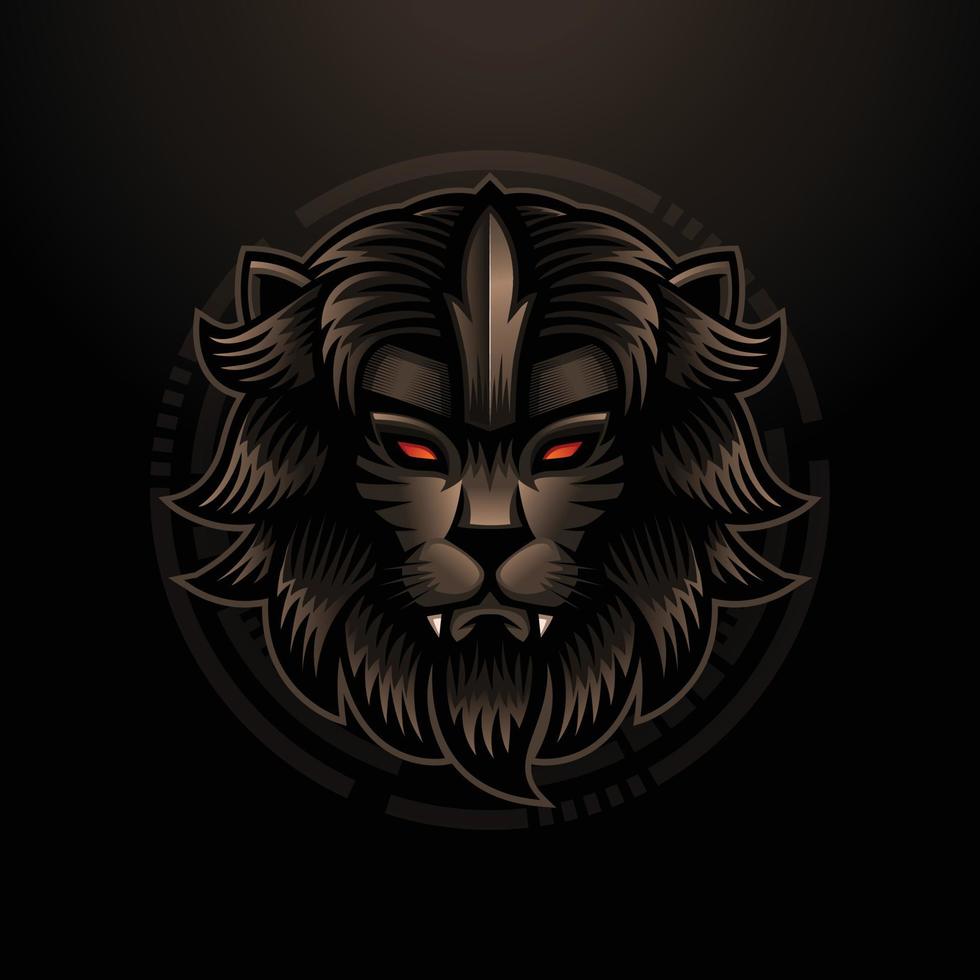 leeuw mascotte logo illustratie, gaming logo vector