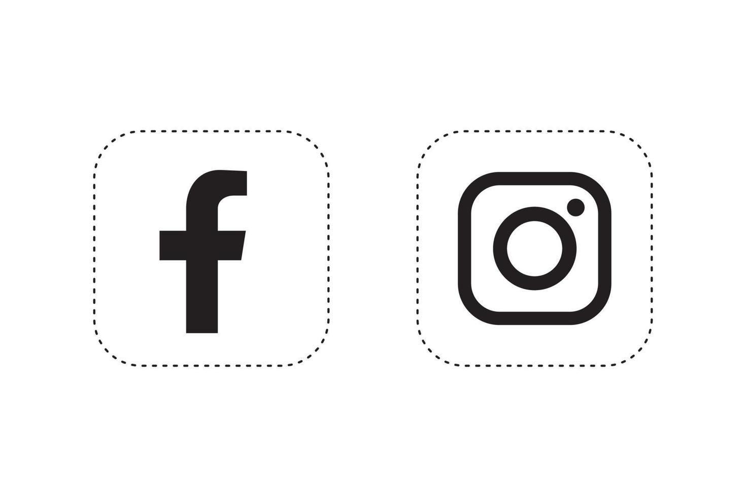 facebook en instagram logo vector