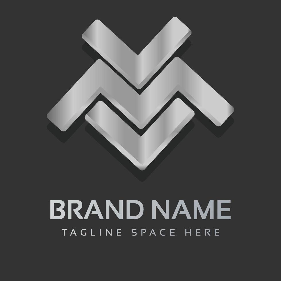 m metalen alfabet brief logo icoon voor de bedrijf. zilver lijn ontwerp voor luxe zakelijke identiteit vector
