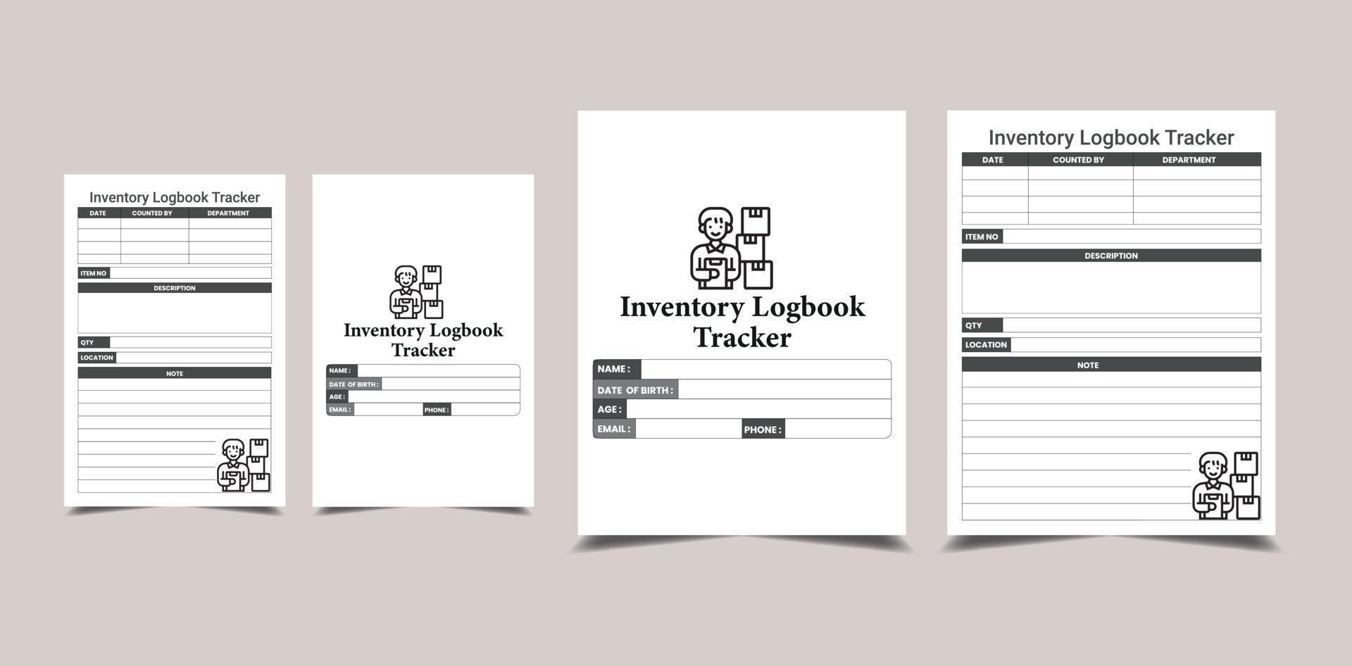 voorraad logboek tracker kdp interieur vector