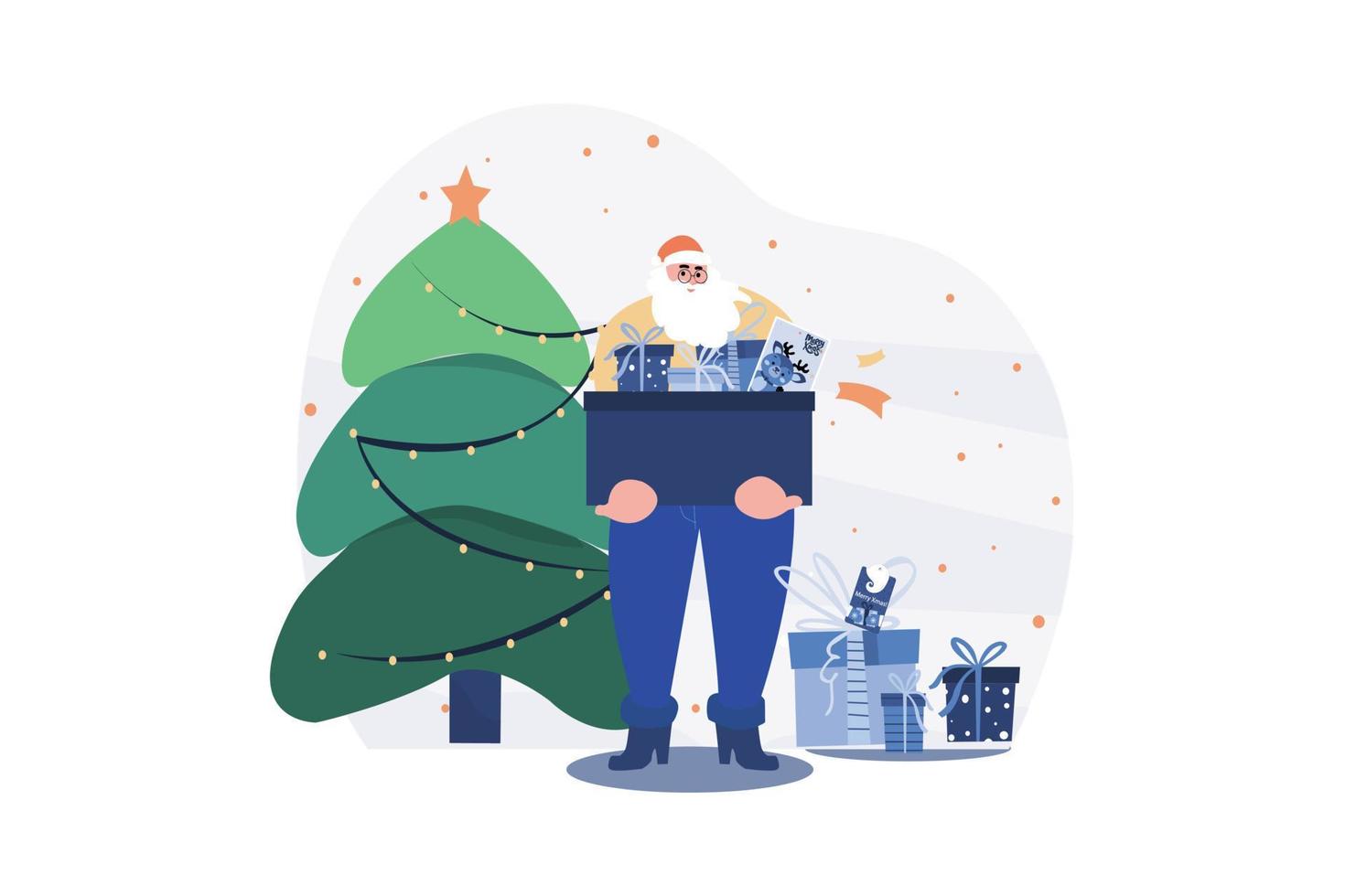 vrolijk Kerstmis illustratie concept. een vlak illustratie geïsoleerd Aan wit achtergrond vector