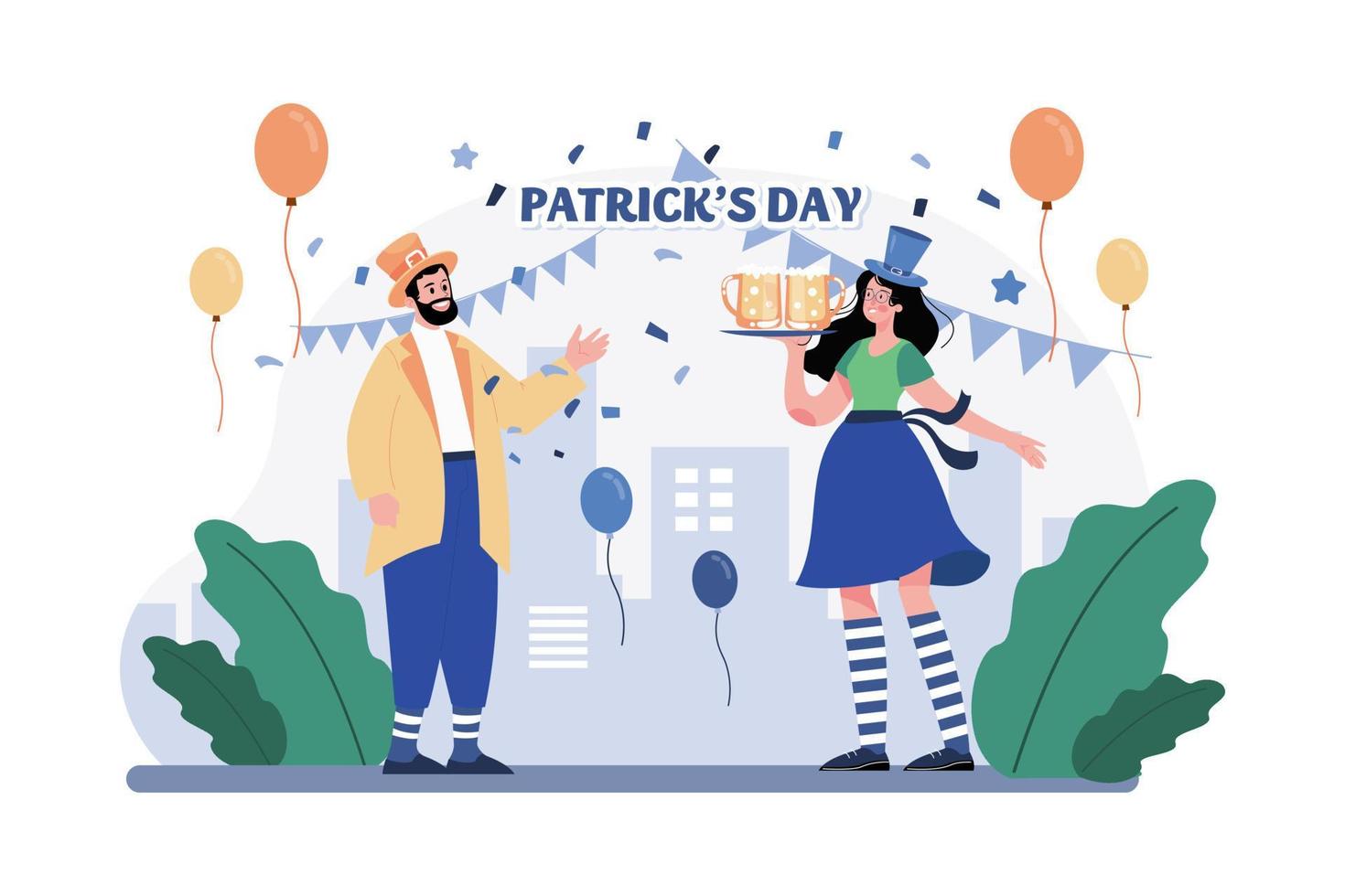 st. patrick dag illustratie concept. vlakke afbeelding geïsoleerd op een witte achtergrond vector