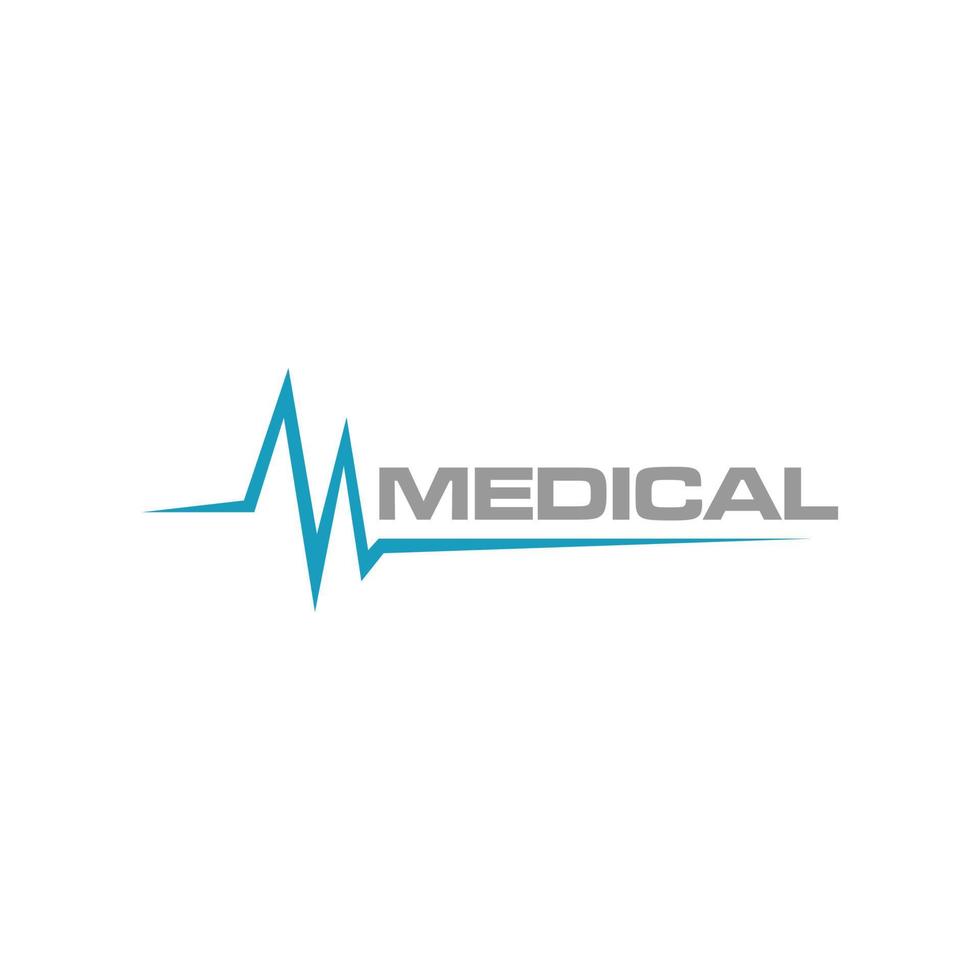 medisch belettering typografie logo ontwerp met hartslag pulse vector illustratie