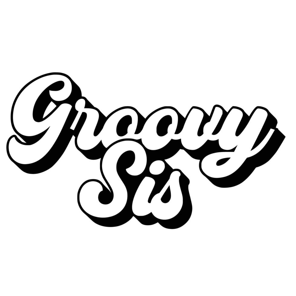 groovy citaten typografie zwart en wit voor afdrukken vector