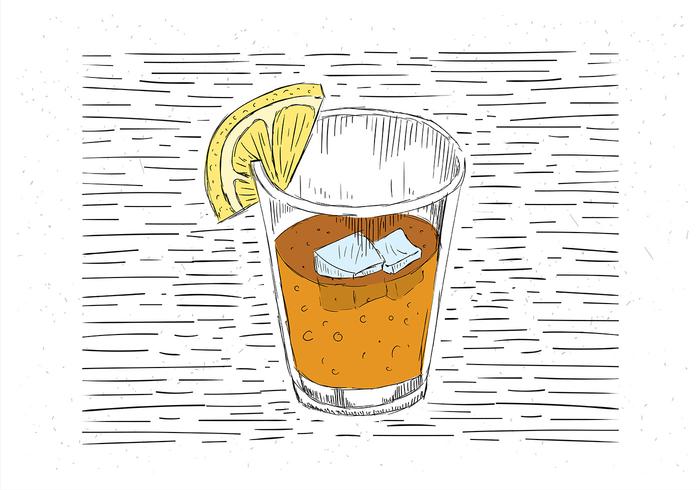 Vrije Hand Getekende Vector Koude Drink Illustratie