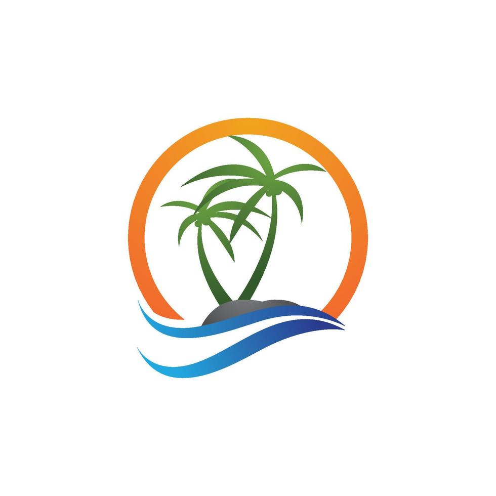 palmboom zomer logo sjabloon vector