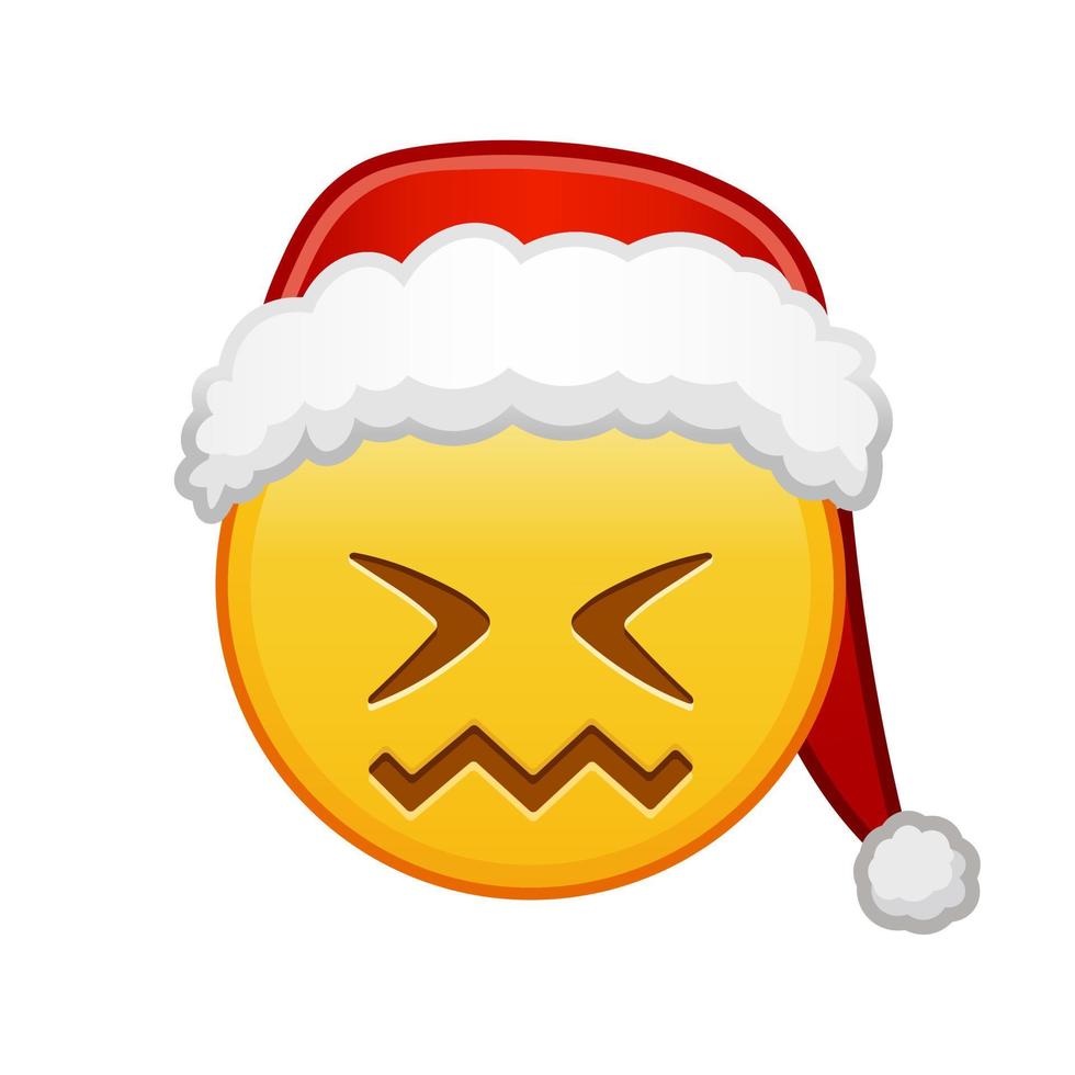 Kerstmis uitdrukking van schaamte gezicht groot grootte van geel emoji glimlach vector