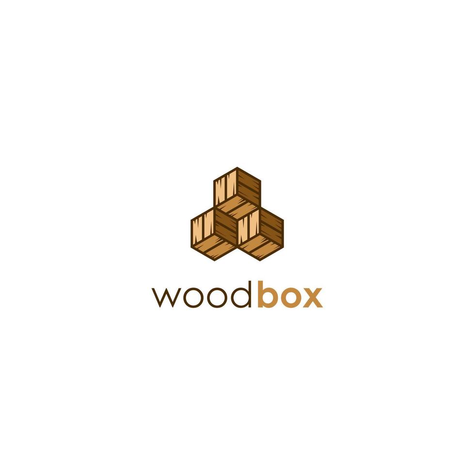 hout doos logo ontwerpen vector