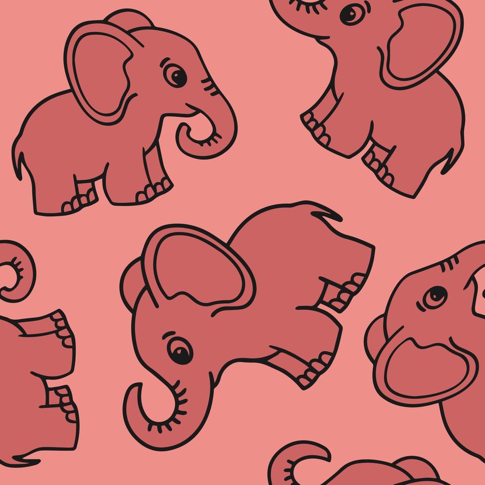 schattig tekenfilm olifant naadloos vector illustratie patroon achtergrond ontwerp voor gebruik textiel allemaal over- kleding stof afdrukken omhulsel papier en anderen.