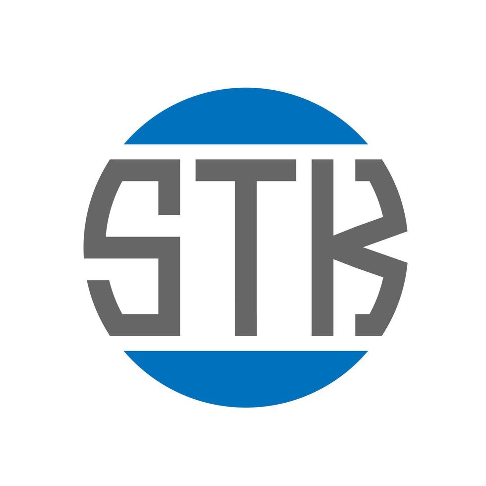 stk brief logo ontwerp Aan wit achtergrond. stk creatief initialen cirkel logo concept. stk brief ontwerp. vector