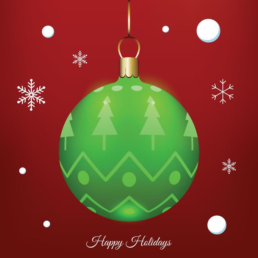 groen Kerstmis bal met Kerstmis boom decoratie vector