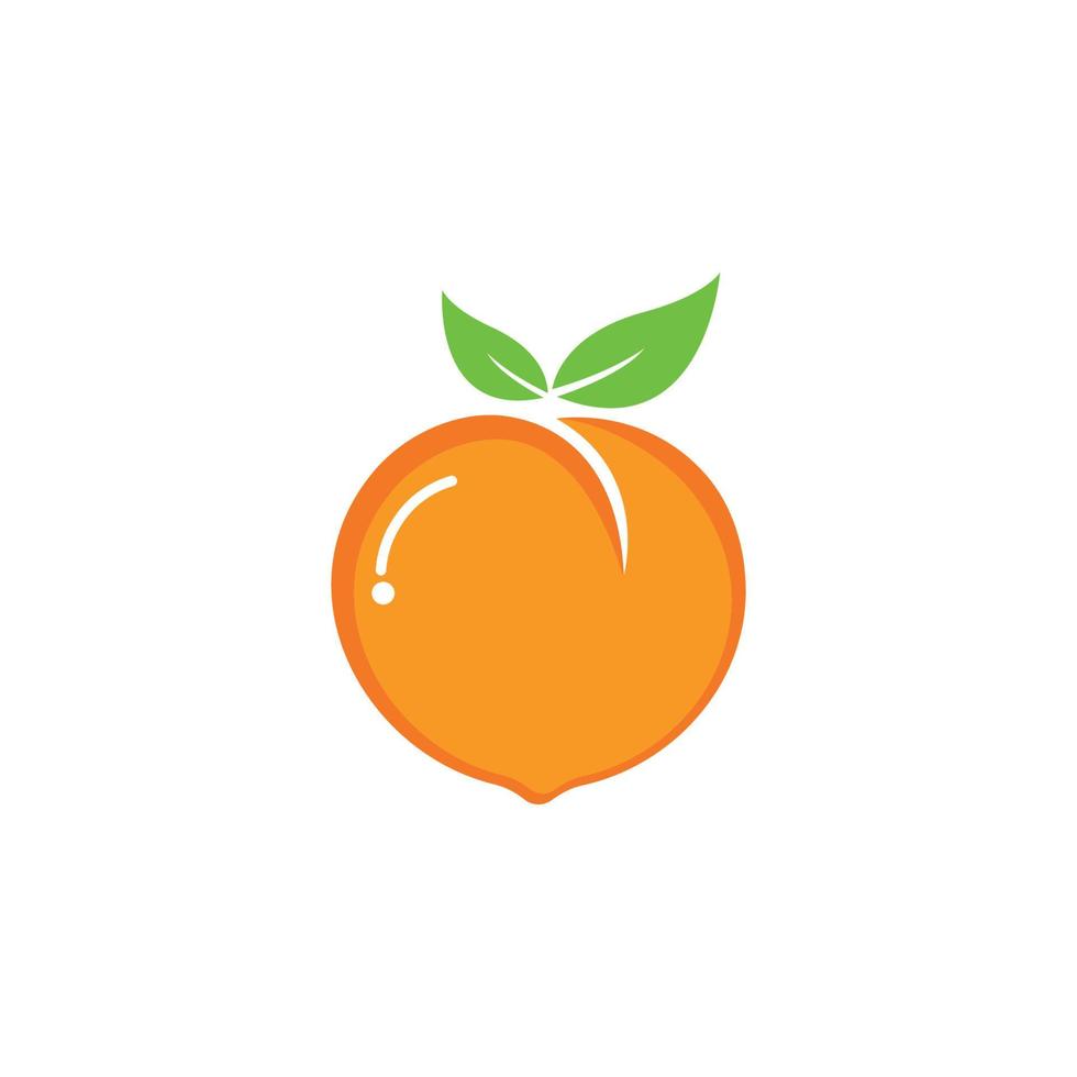 reeks van perzik fruit logo vector icoon concept illustratie