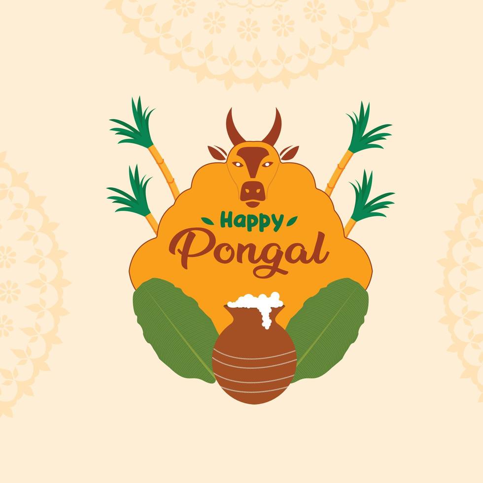 gelukkig pongal cultureel Indisch festival achtergrond ontwerp vector