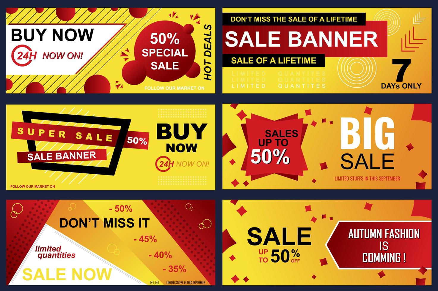 set verkoopbanners voor online winkelen vector