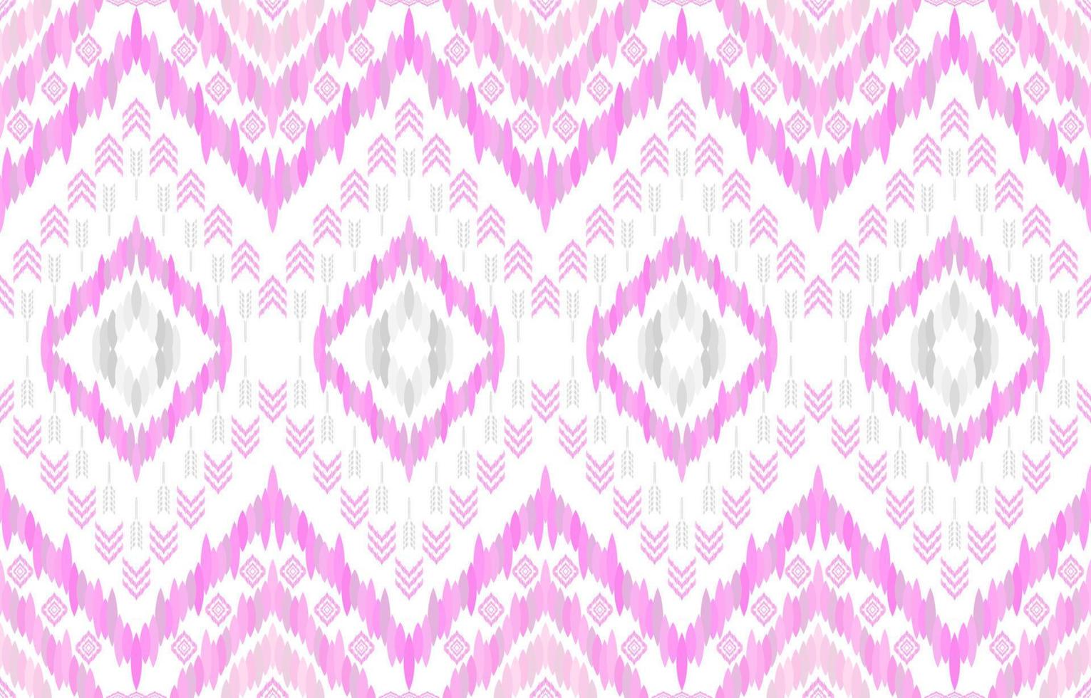 elegant pastel roze zilver kleur ikat patronen. meetkundig rijst- zaad lijn motief retro stijl. etnisch kleding stof ikat naadloos patroon. Aziatisch volk ikat afdrukken vector ontwerp voor structuur kleding textiel.