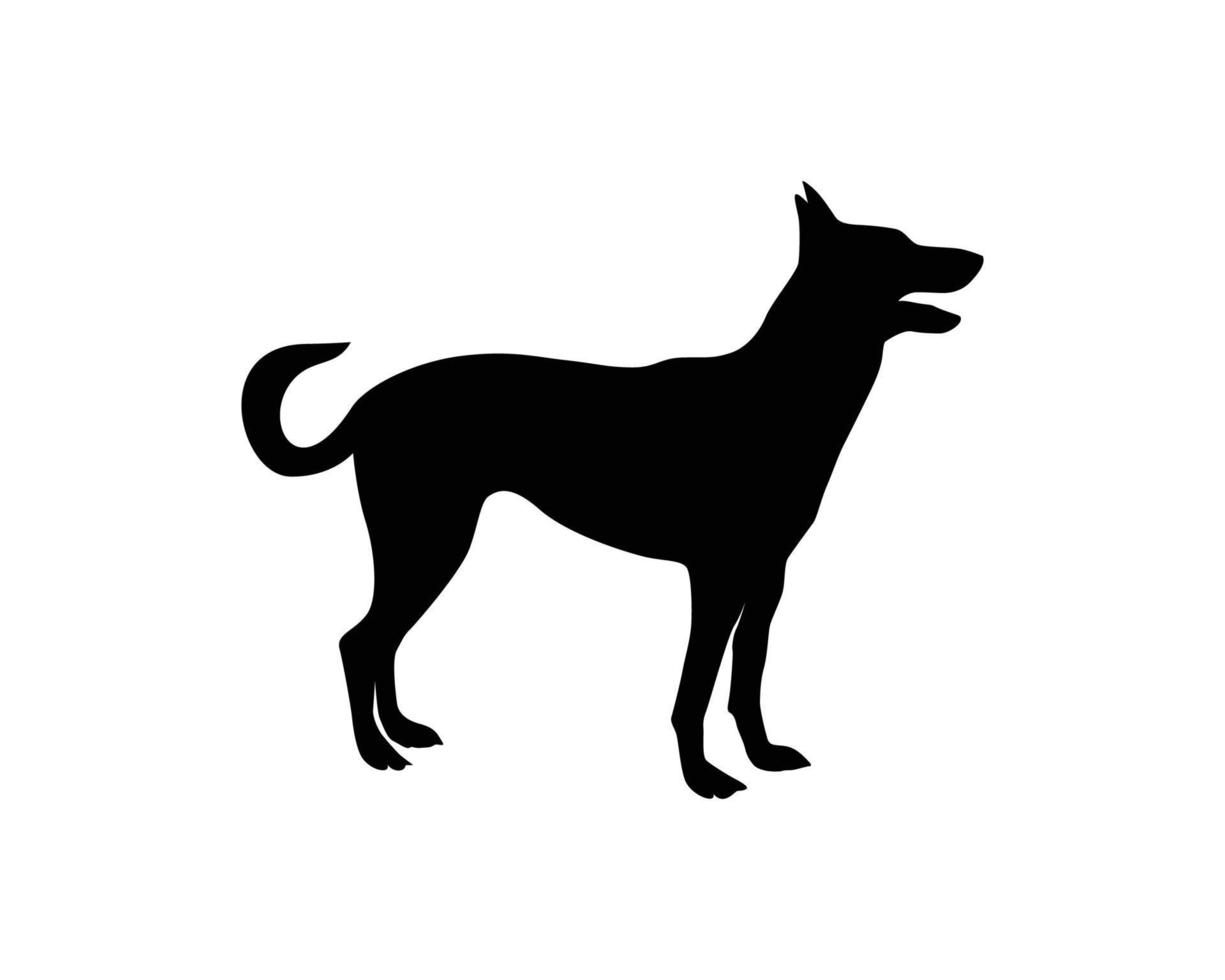 hond silhouet vector sjabloon