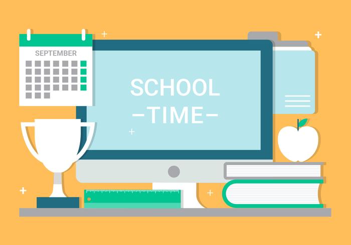 Gratis Flat Design Vector School Tijd