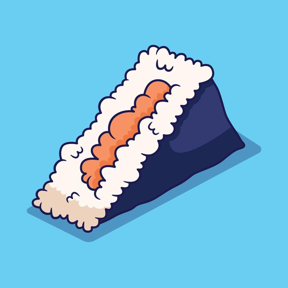 schattig sushi illustratie in vlak ontwerp vector