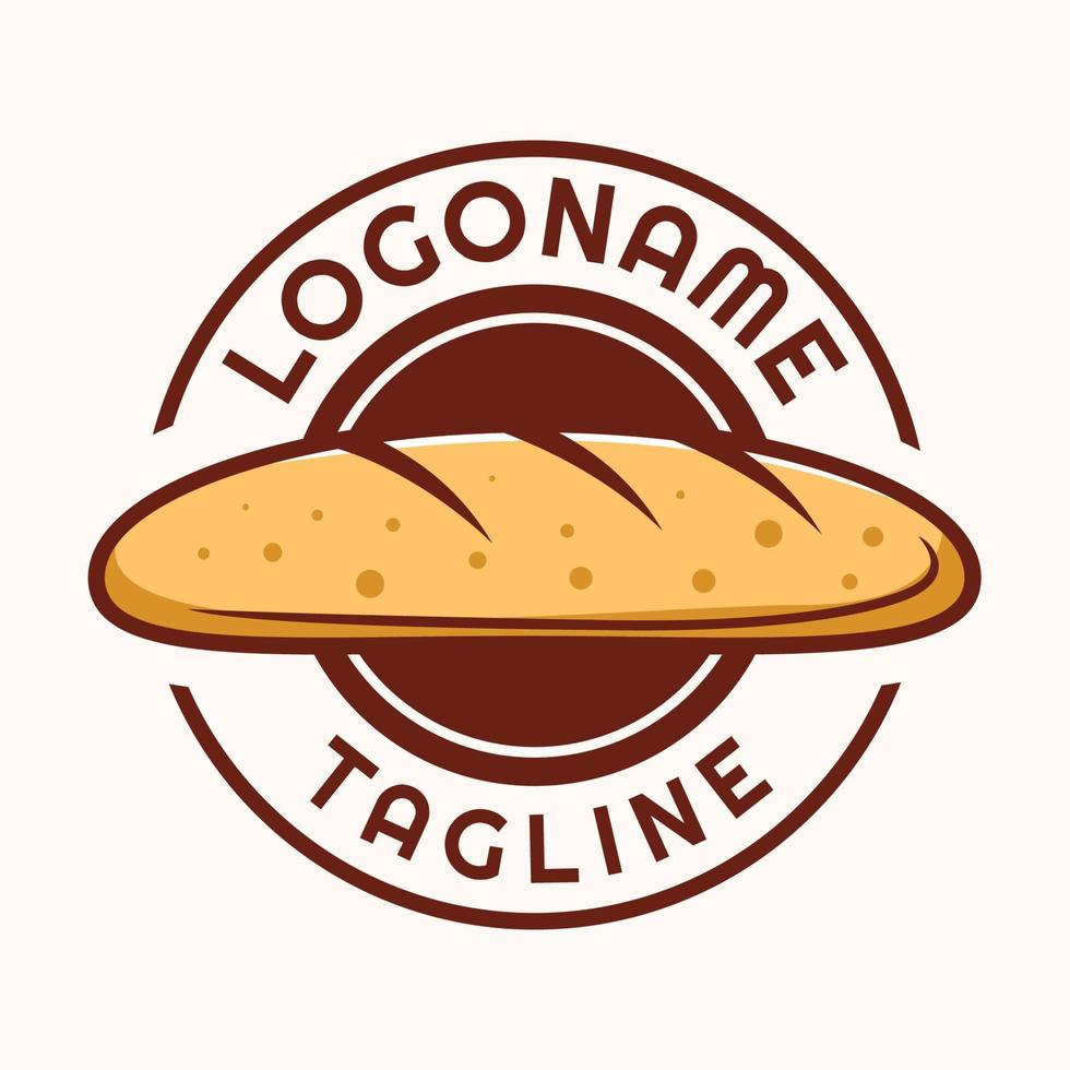 baguette logo sjabloon, geschikt voor restaurant, bakkerij en cafe vector