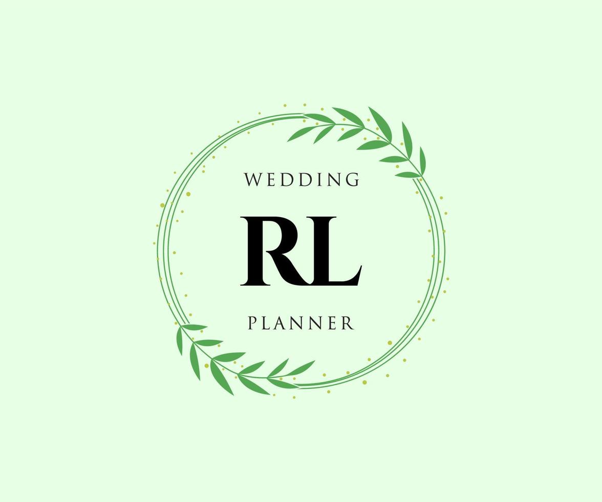 rl initialen brief bruiloft monogram logos verzameling, hand- getrokken modern minimalistisch en bloemen Sjablonen voor uitnodiging kaarten, opslaan de datum, elegant identiteit voor restaurant, boetiek, cafe in vector