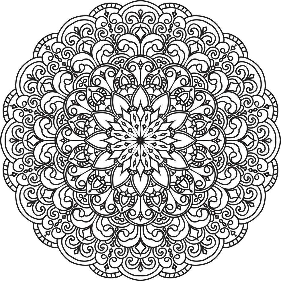 cirkelvormige bloem mandala op wit gratis vector