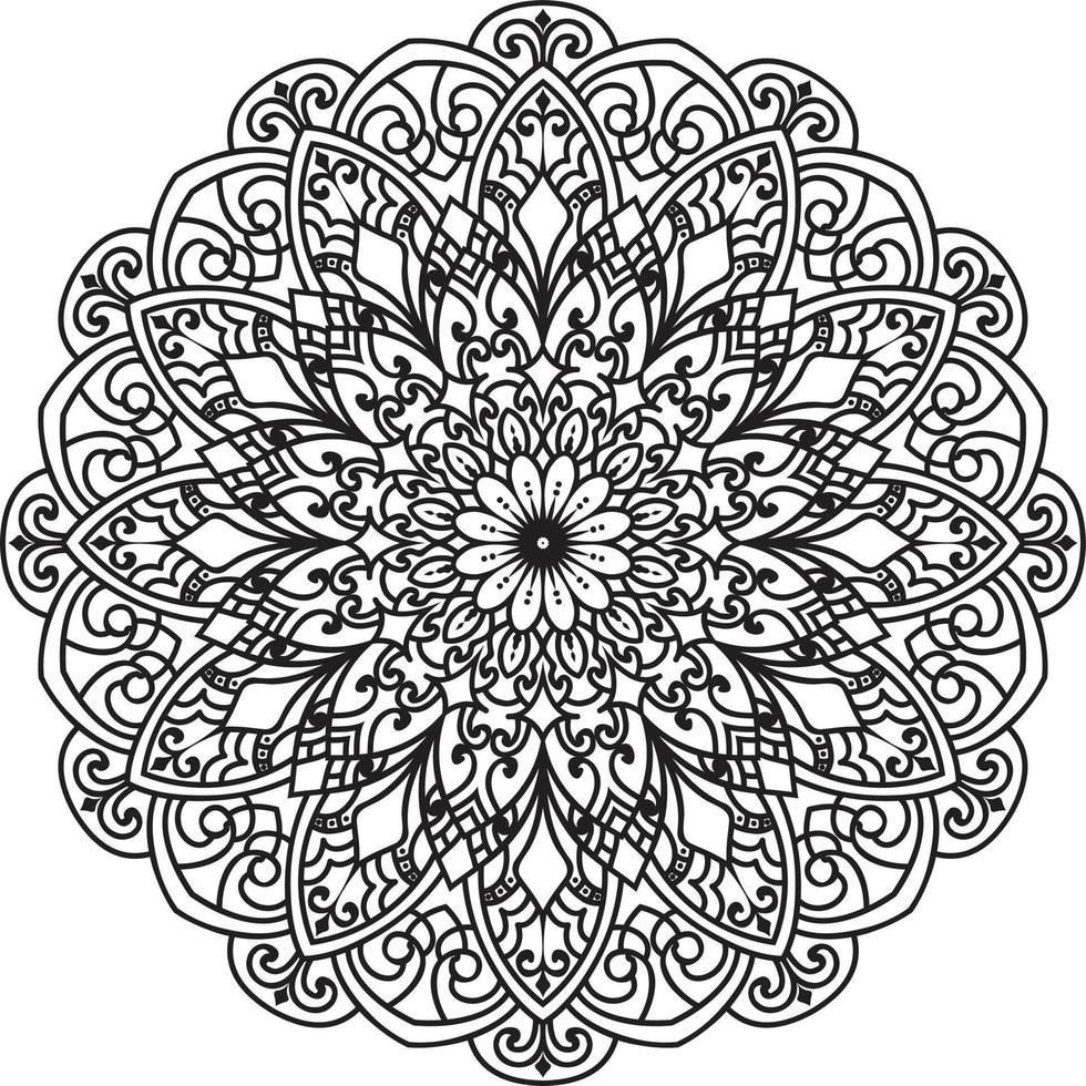 cirkelvormige bloem mandala op wit gratis vector