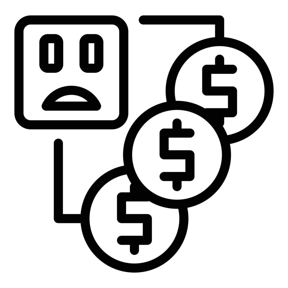 middel geld regeling icoon, schets stijl vector