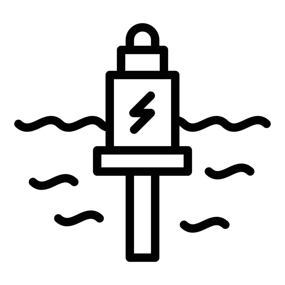 water zee energie icoon, schets stijl vector