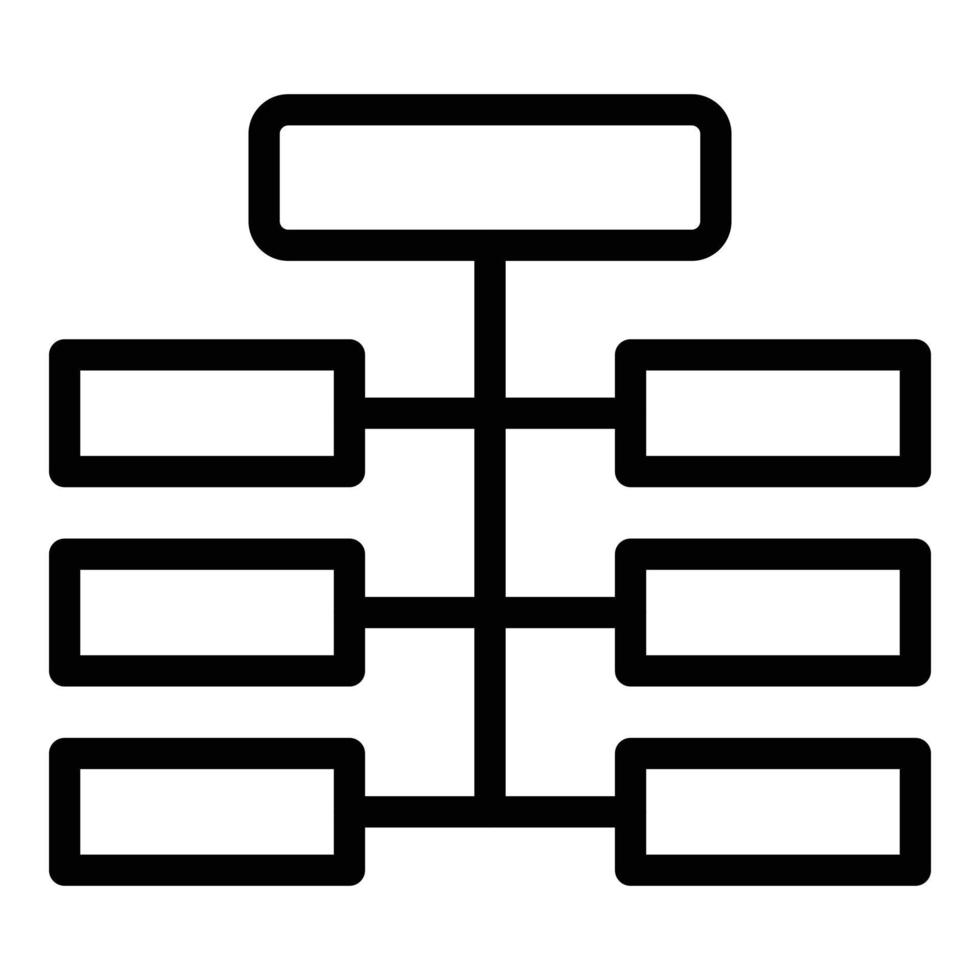 hiërarchie structuur icoon, schets stijl vector