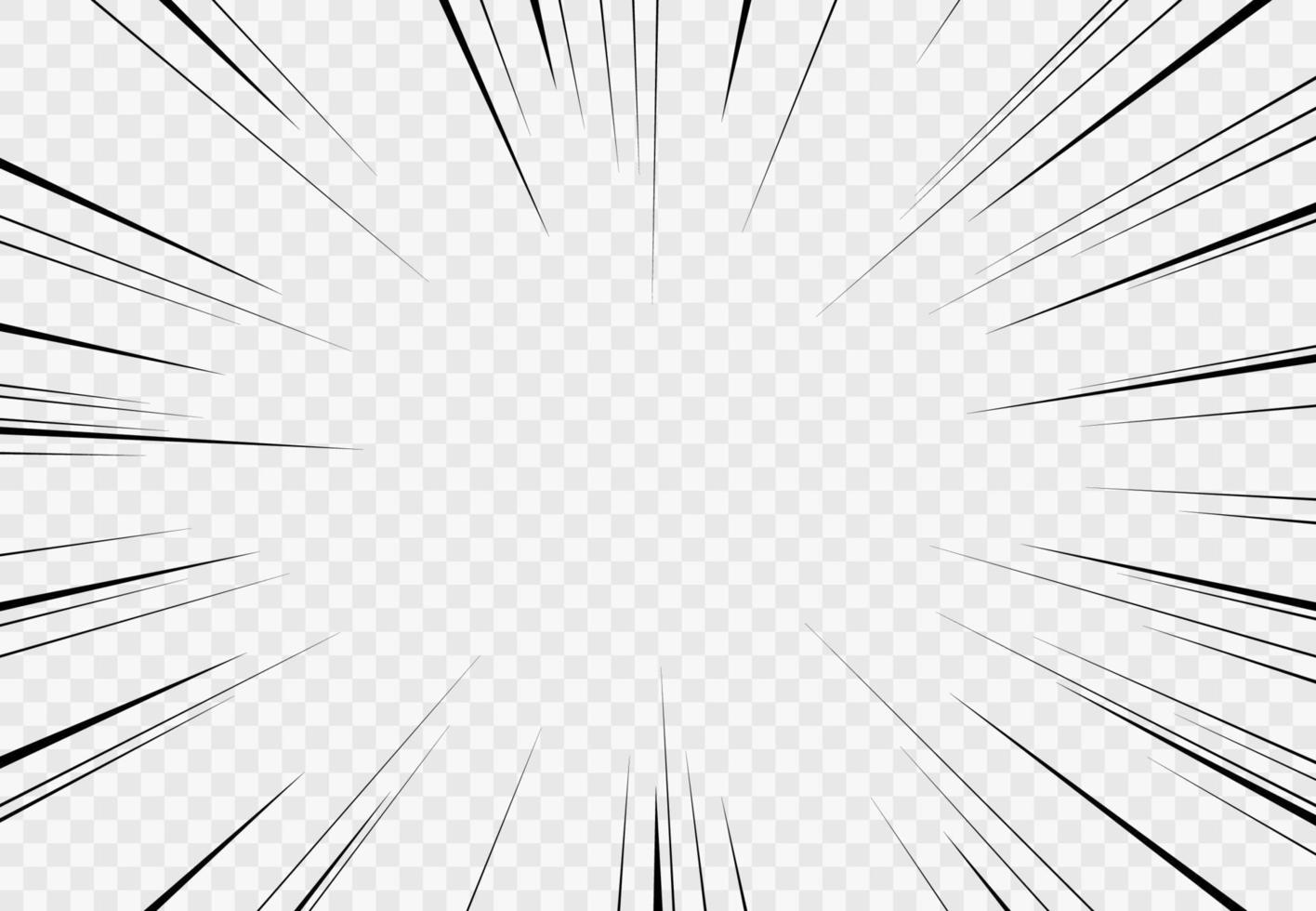 manga transparant achtergrond, explosie lijnen vector