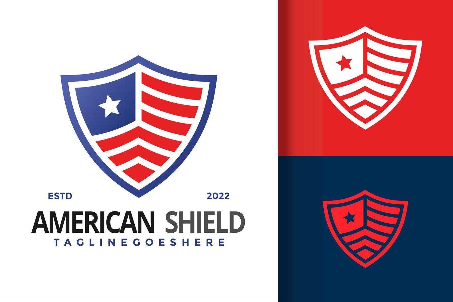 shiled Amerikaans vlag logo ontwerp vector illustratie sjabloon