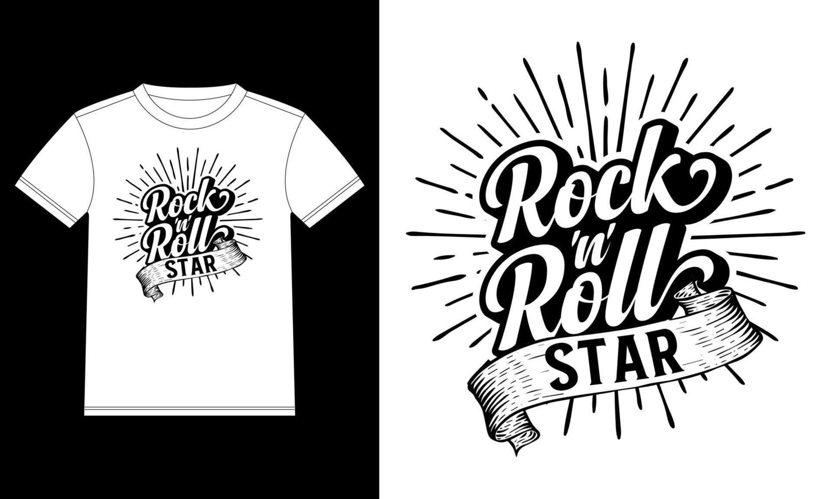 rots en rollen ster grunge hand- getrokken belettering met lintje. rots festival poster t-shirt ontwerp sjabloon, auto venster sticker, peul, omslag, geïsoleerd wit achtergrond vector illustratie