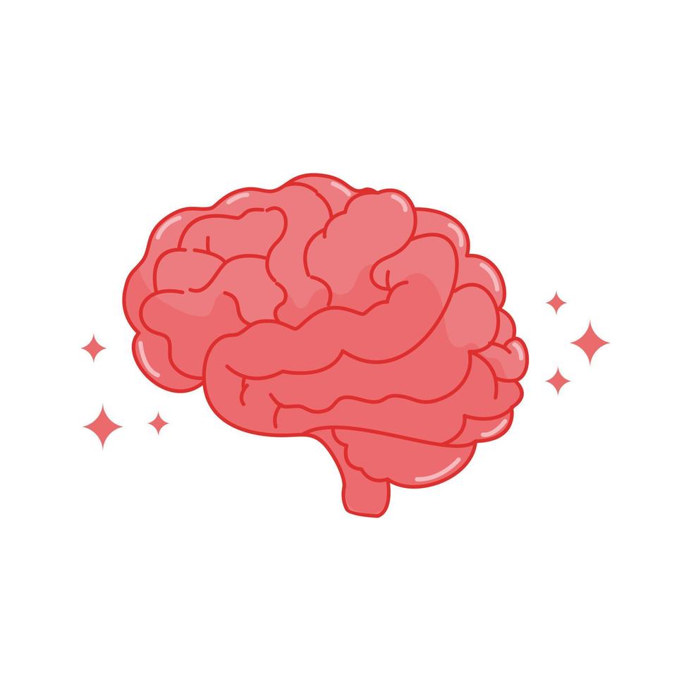 menselijk intern orgaan met brein. vector tekenfilm vlak icoon illustratie geïsoleerd Aan wit achtergrond.